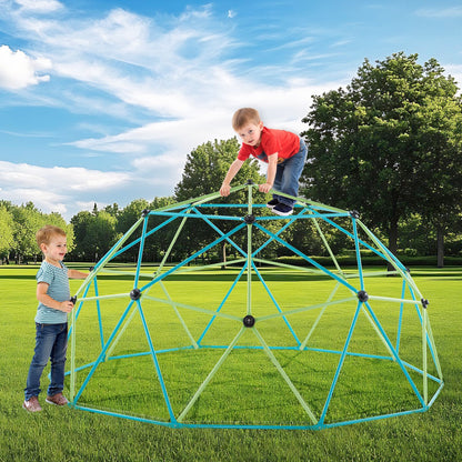 Climbing Dome, 305cm Geometric Dome Climber with Saucer Swing, 453kg Loading Kid's Jungle Gym Playground, Easy-Assembly Outdoor Backyard Climbing Equipment for Boys Girls 3 to 10 Years Old