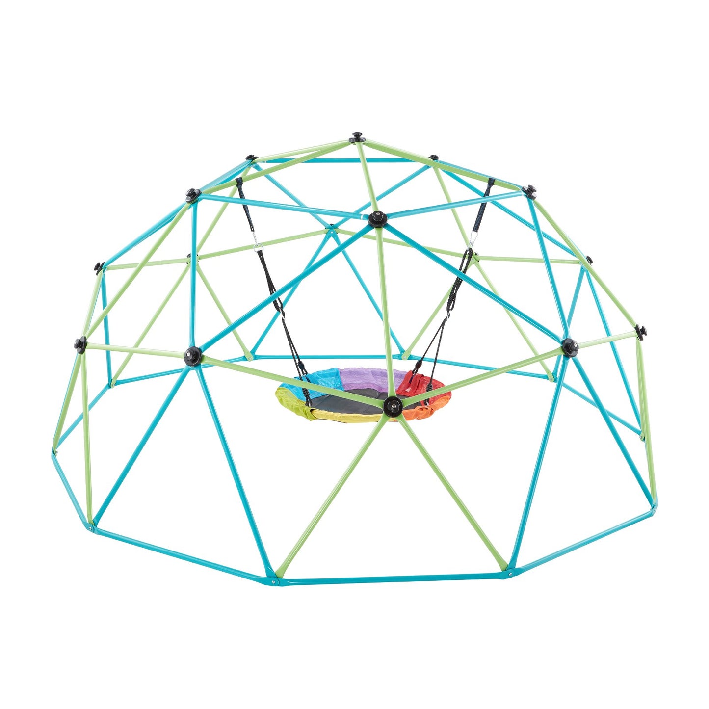 Climbing Dome, 305cm Geometric Dome Climber with Saucer Swing, 453kg Loading Kid's Jungle Gym Playground, Easy-Assembly Outdoor Backyard Climbing Equipment for Boys Girls 3 to 10 Years Old