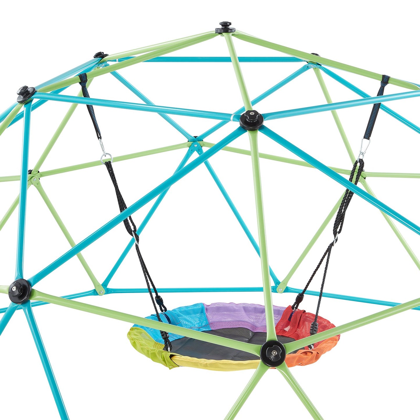Climbing Dome, 305cm Geometric Dome Climber with Saucer Swing, 453kg Loading Kid's Jungle Gym Playground, Easy-Assembly Outdoor Backyard Climbing Equipment for Boys Girls 3 to 10 Years Old