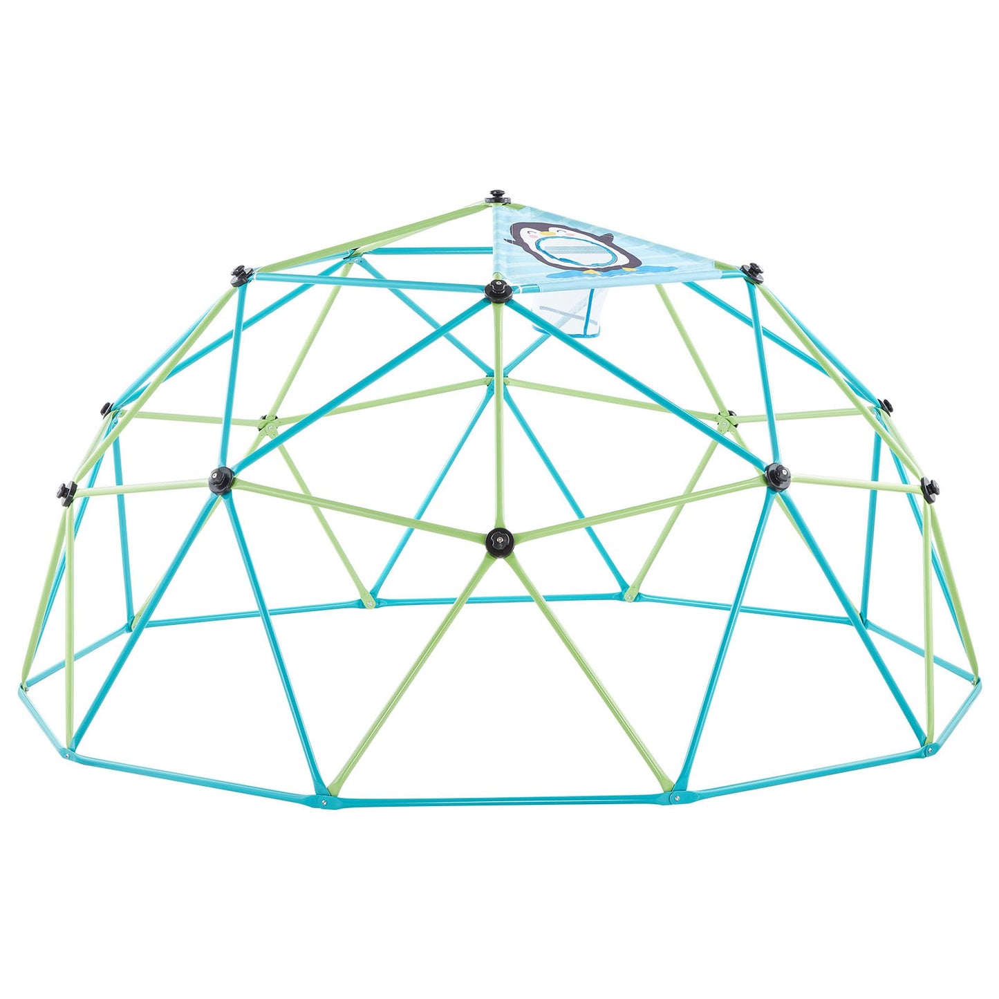 Climbing Dome, 305cm Geometric Dome Climber for Kids, 453kg Loading Jungle Gym Playground with Octopus Net & 2 Basketballs, Easy-Assembly Outdoor Backyard Climbing Toys - Gift for Boys Girls