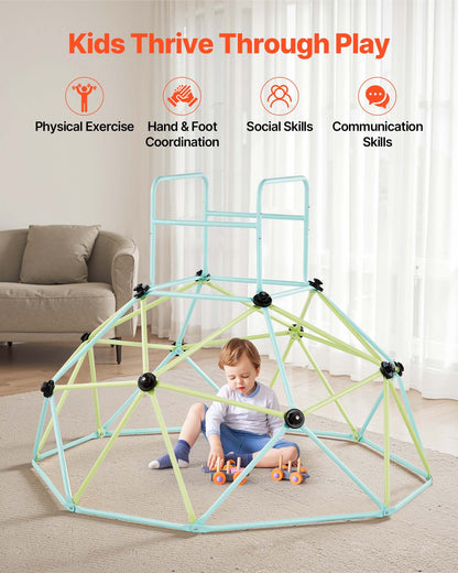Climbing Dome, 183cm Geometric Dome Climber for Kids, 270kg Loading Indoor/Outdoor Jungle Gym Playground, Easy-Assembly Backyard Climbing Play Equipment for Boys Girls 3 to 10 Years Old