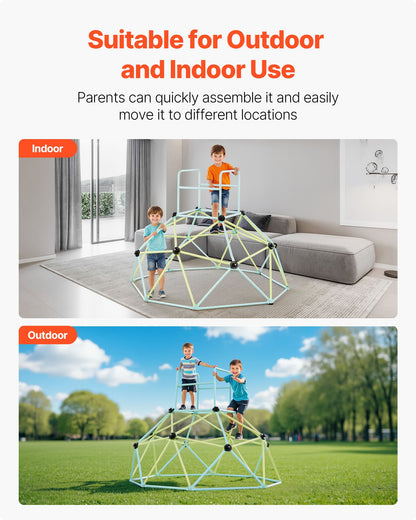 Climbing Dome, 183cm Geometric Dome Climber for Kids, 270kg Loading Indoor/Outdoor Jungle Gym Playground, Easy-Assembly Backyard Climbing Play Equipment for Boys Girls 3 to 10 Years Old