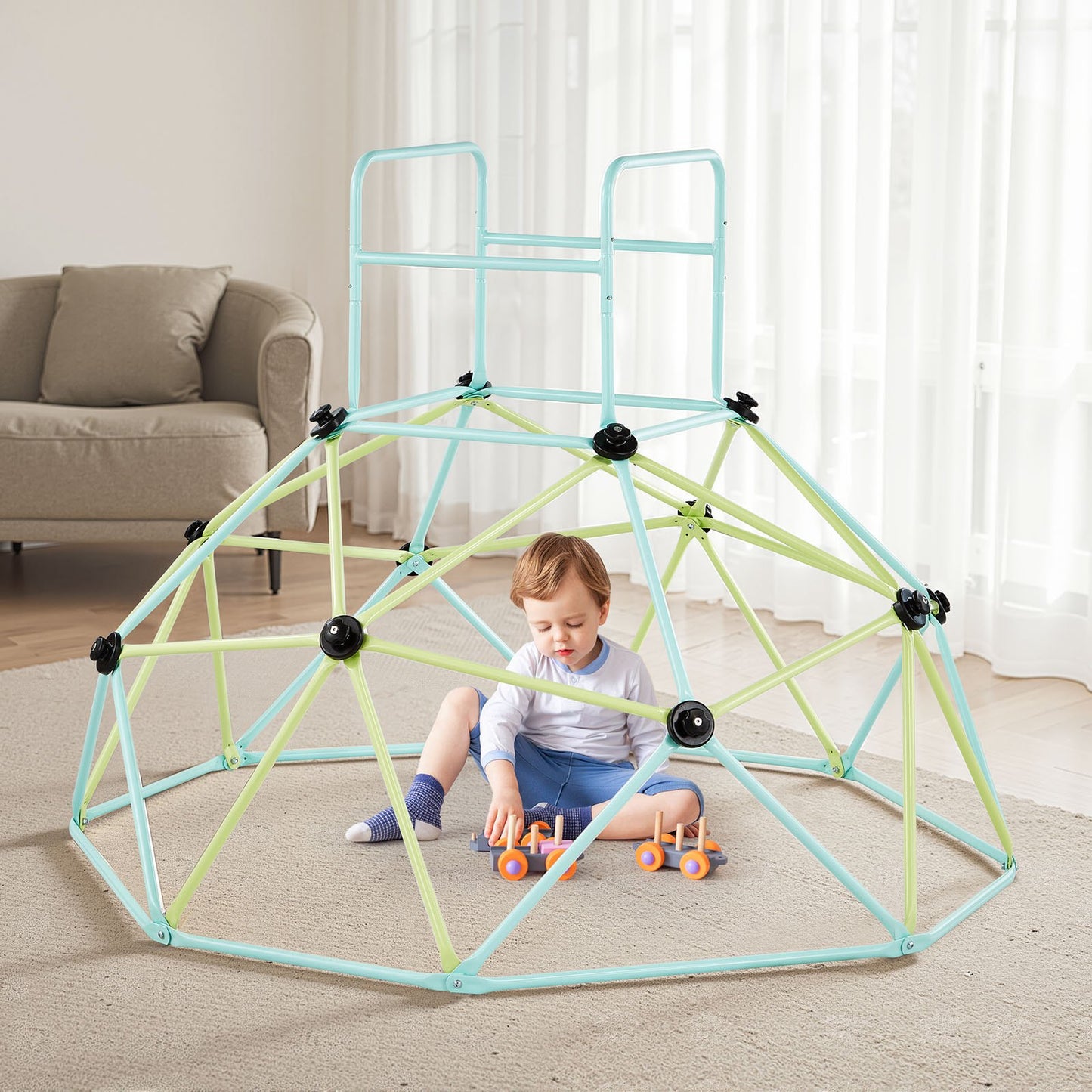 Climbing Dome, 183cm Geometric Dome Climber for Kids, 270kg Loading Indoor/Outdoor Jungle Gym Playground, Easy-Assembly Backyard Climbing Play Equipment for Boys Girls 3 to 10 Years Old