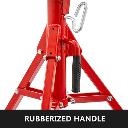 Adjustable Pipe Jack Stand with 4-Ball V-Head and Folding Legs, 680 kg Capacity