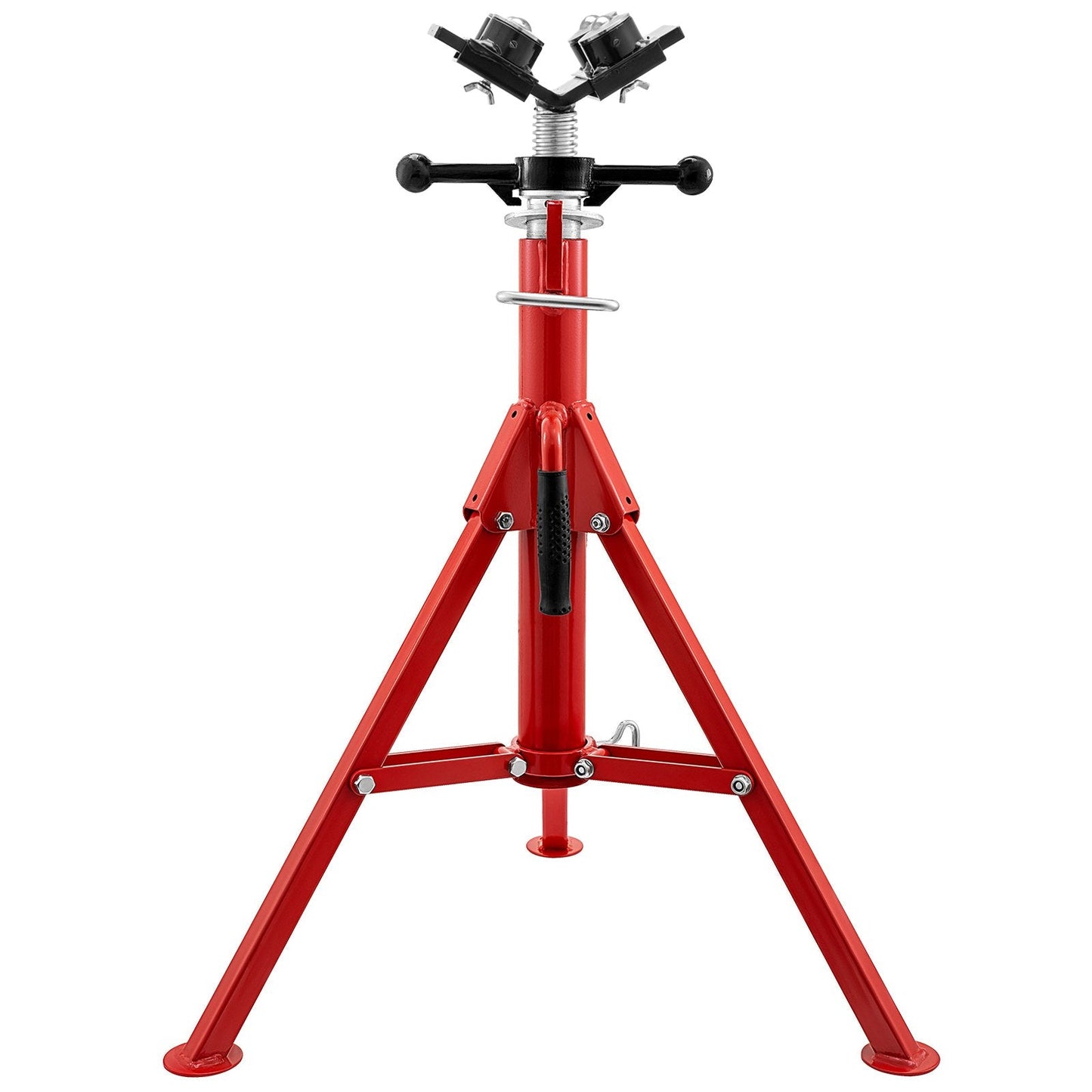 Adjustable Pipe Jack Stand with V-Head, 0.15m Thick, 680kg Capacity, Folding Legs