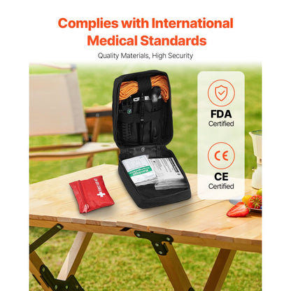 VEVOR Survival First Aid Kit 250 Pieces Emergency Medical Trauma Bag for Camping