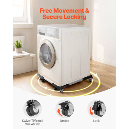 Fridge Stand Mobile Base 500 kg 69.9-89.9 cm Adjustable Furniture Dolly