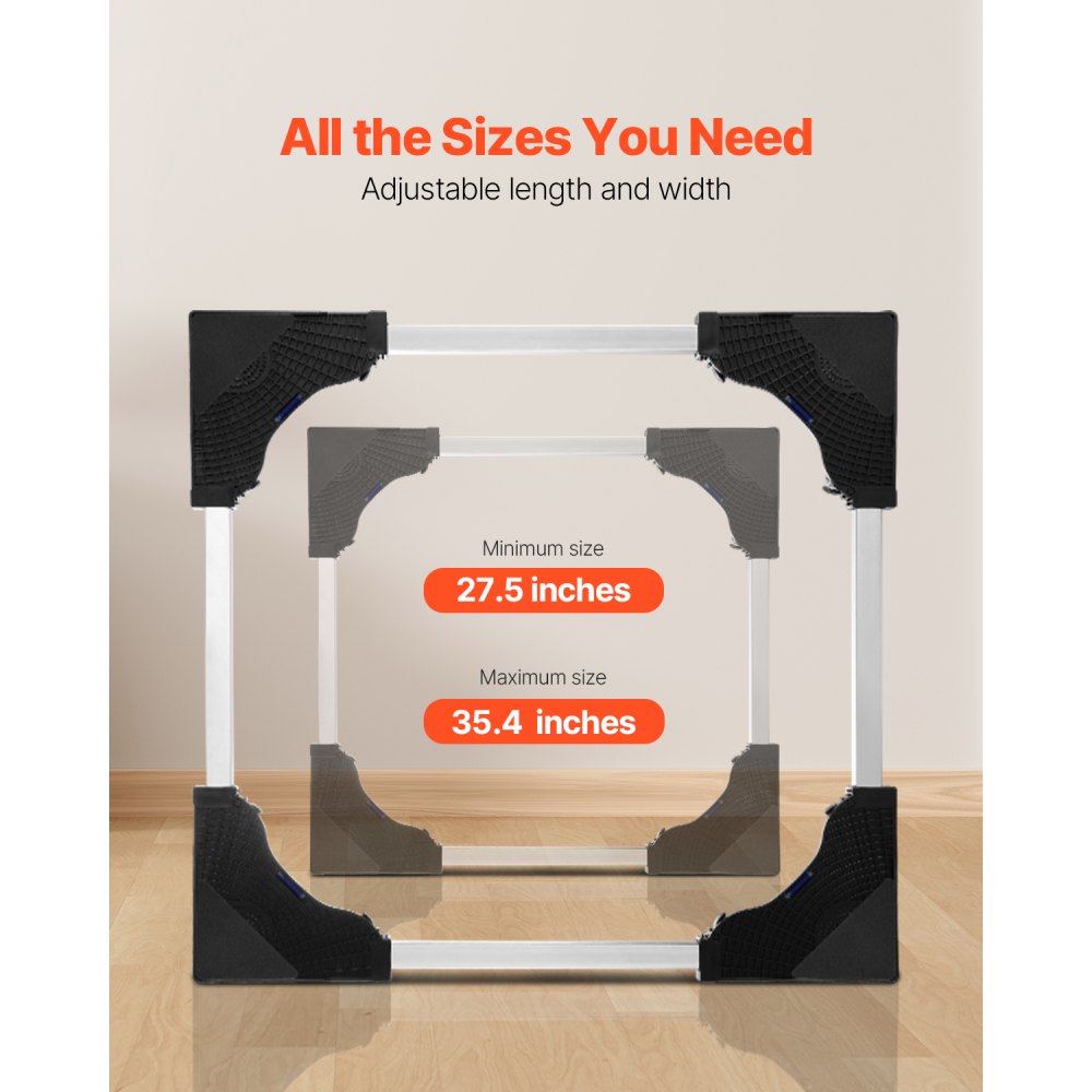 Fridge Stand Mobile Base 500 kg 69.9-89.9 cm Adjustable Furniture Dolly