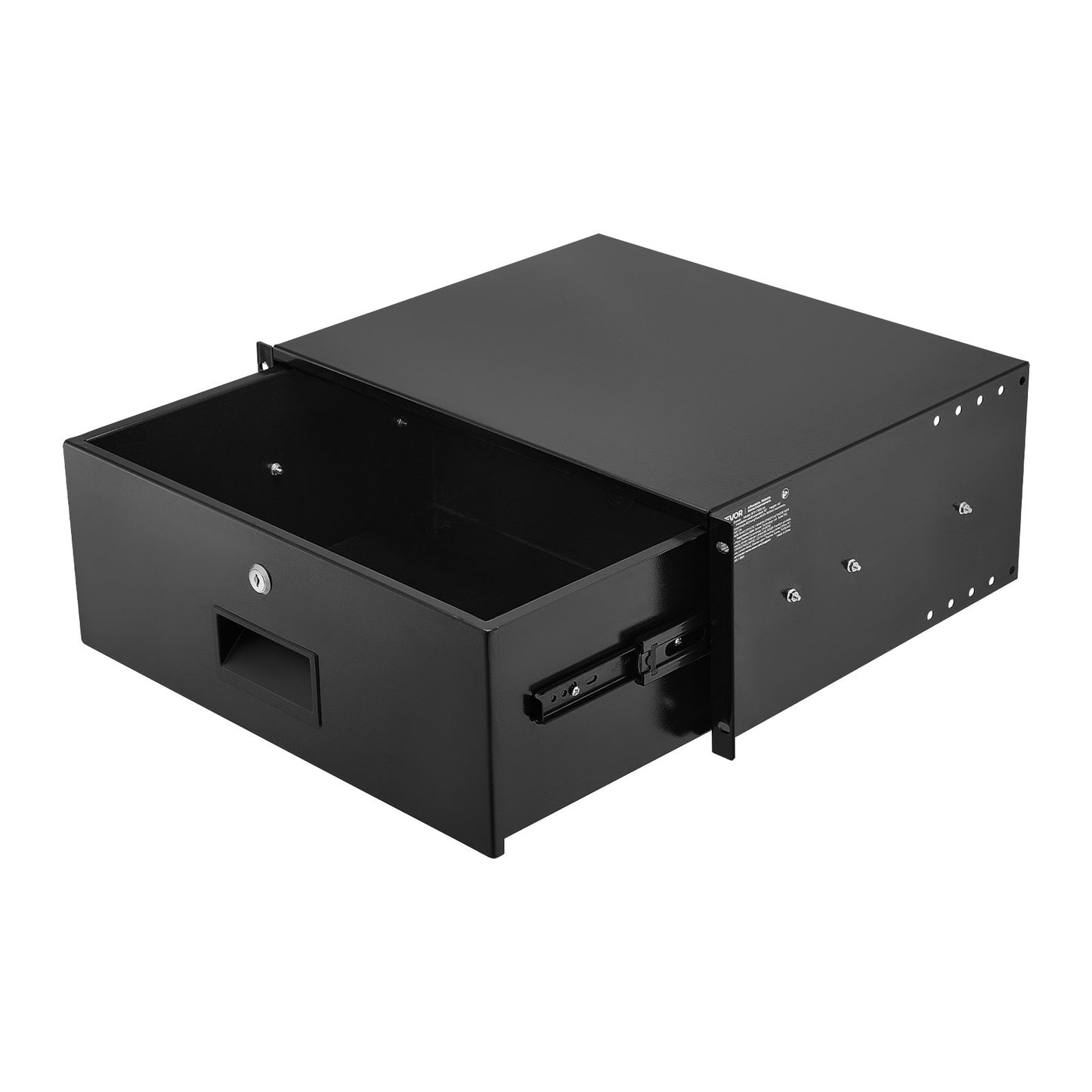 4U Rack Mount Drawer, 22.68 kg Max Load-Bearing, Lockable Server Cabinet Case, Sliding Drawer with Lock and Cable Management Holes, for Network Equipment Server AV Rack or Cabinet Enclosure