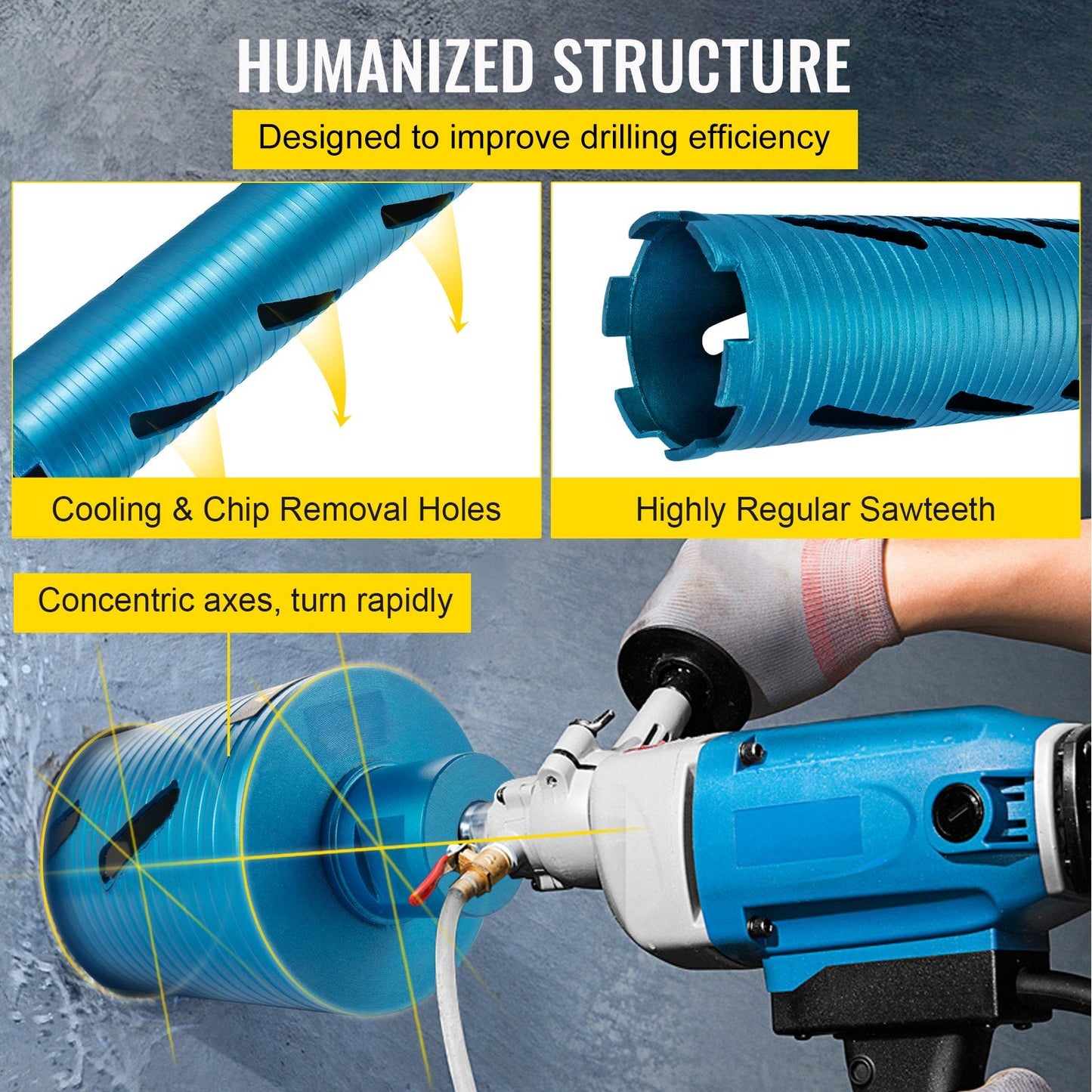 88.9mm Diamond Core Drill Bit, 241.3mm Depth for Concrete and Brick