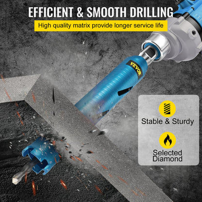 VEVOR Core Drill Bit,  50.8 mm Diameter 11 Threaded, 241.3mm Depth Diamond Dry Coring