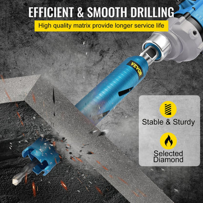 Diamond Core Drill Bit, 50.8 mm x 241.3 mm, for Masonry and Concrete Drilling