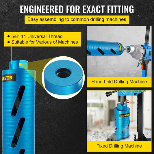 Diamond Core Drill Bit, 76.2mm Diameter, 241.3mm Depth for Concrete & Brick