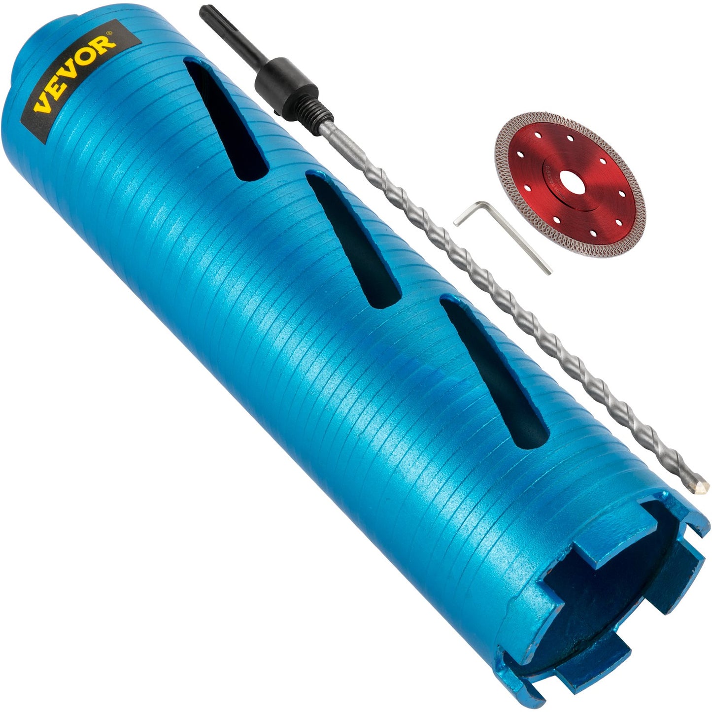 VEVOR Dry Core Drill Bit, 3\" / 76.2mm Diameter 5/8\"-11 Shank Arbor with a Pilot