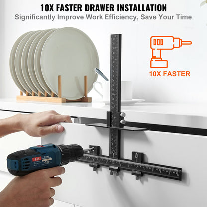 VEVOR Cabinet Hardware Jig Aluminum Alloy Cabinet Handle Jig with Center Punch