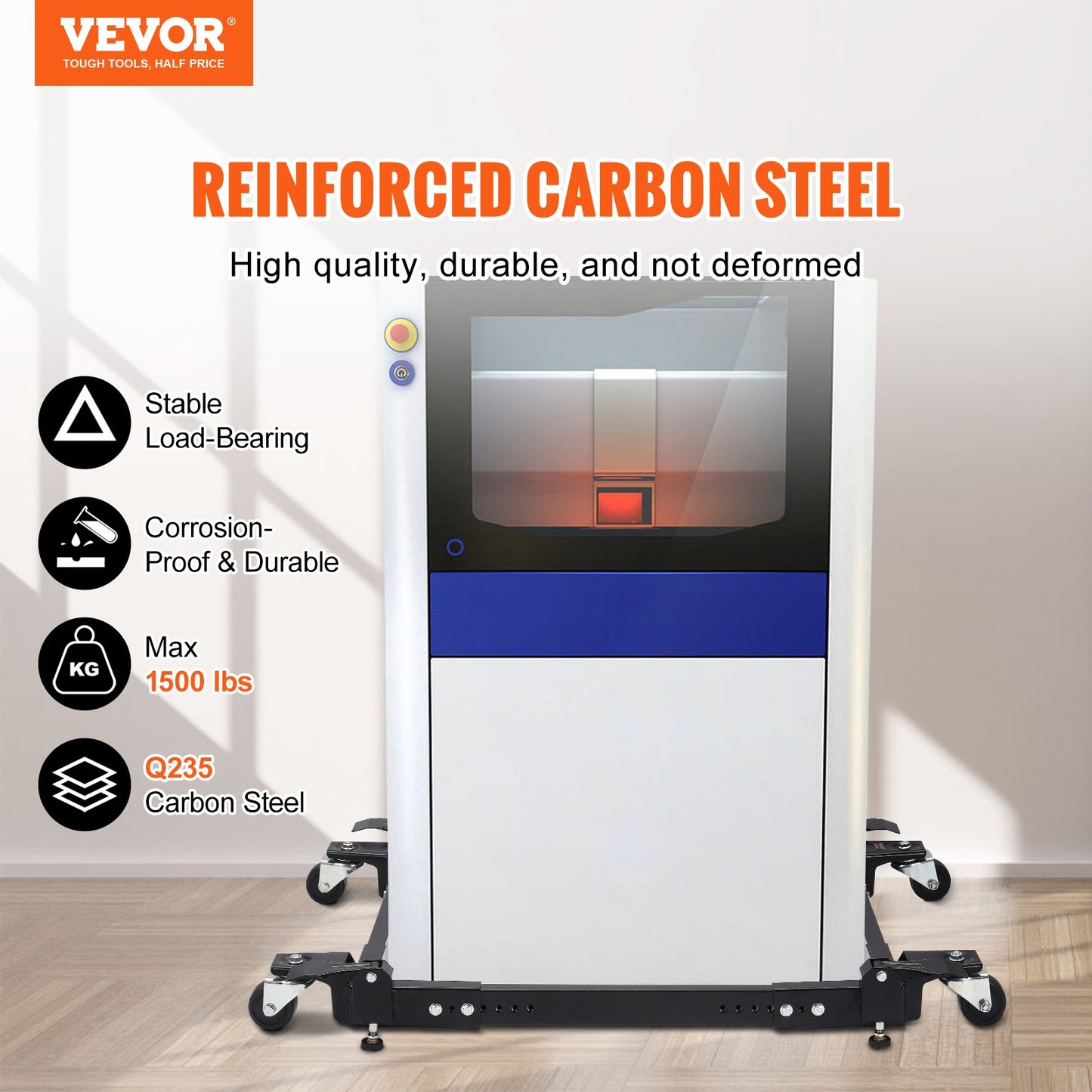 VEVOR Mobile Base Heavy Duty Universal Stand 680.3kg Capacity For Tools Machines