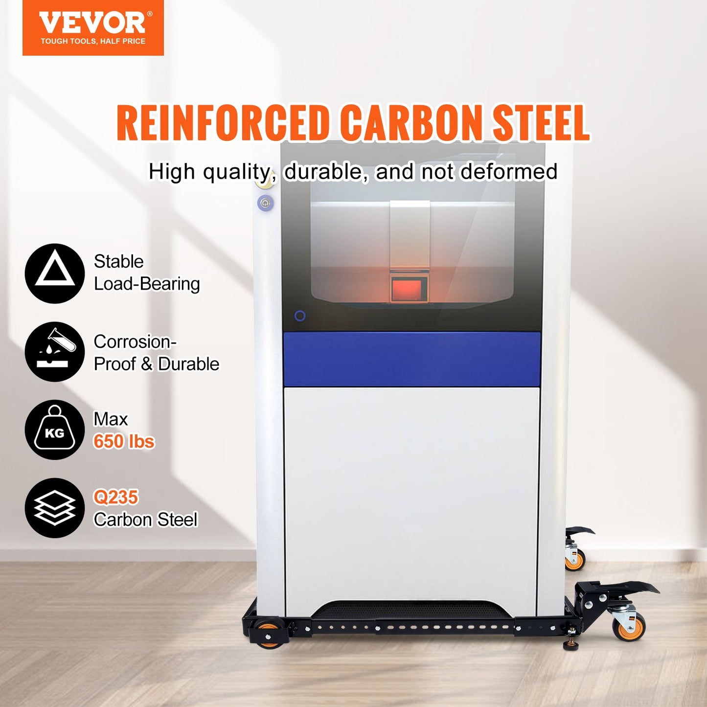 VEVOR Mobile Base Heavy Duty Universal Stand 295.5kg Capacity For Tools Machines