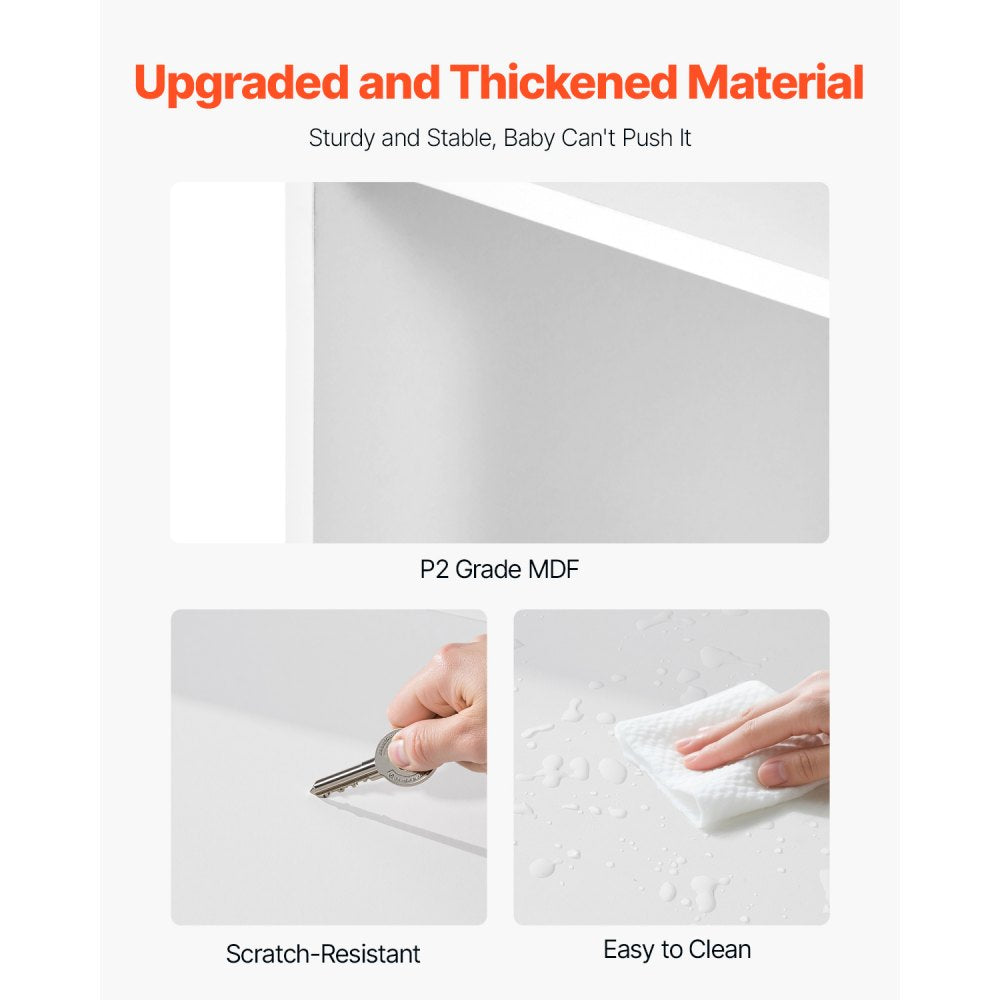 4-Tier Kids Toy Storage and Bookshelf with 8 Flexible Plastic Bins White