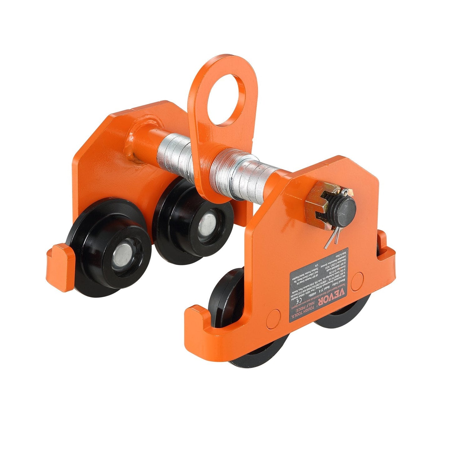 1 Ton Manual Push Beam Trolley, Adjustable 0.06-0.20 m, Heavy Duty Alloy Steel