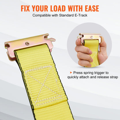 8-Pack Heavy-Duty Ratchet Tie Down Straps with Hooks, 0.05m x 4.6m, 662kg Load