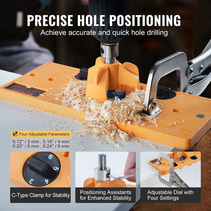 Concealed Cabinet Hinge Jig with Clamp, Woodworking Tool, 26mm & 35mm Hinges