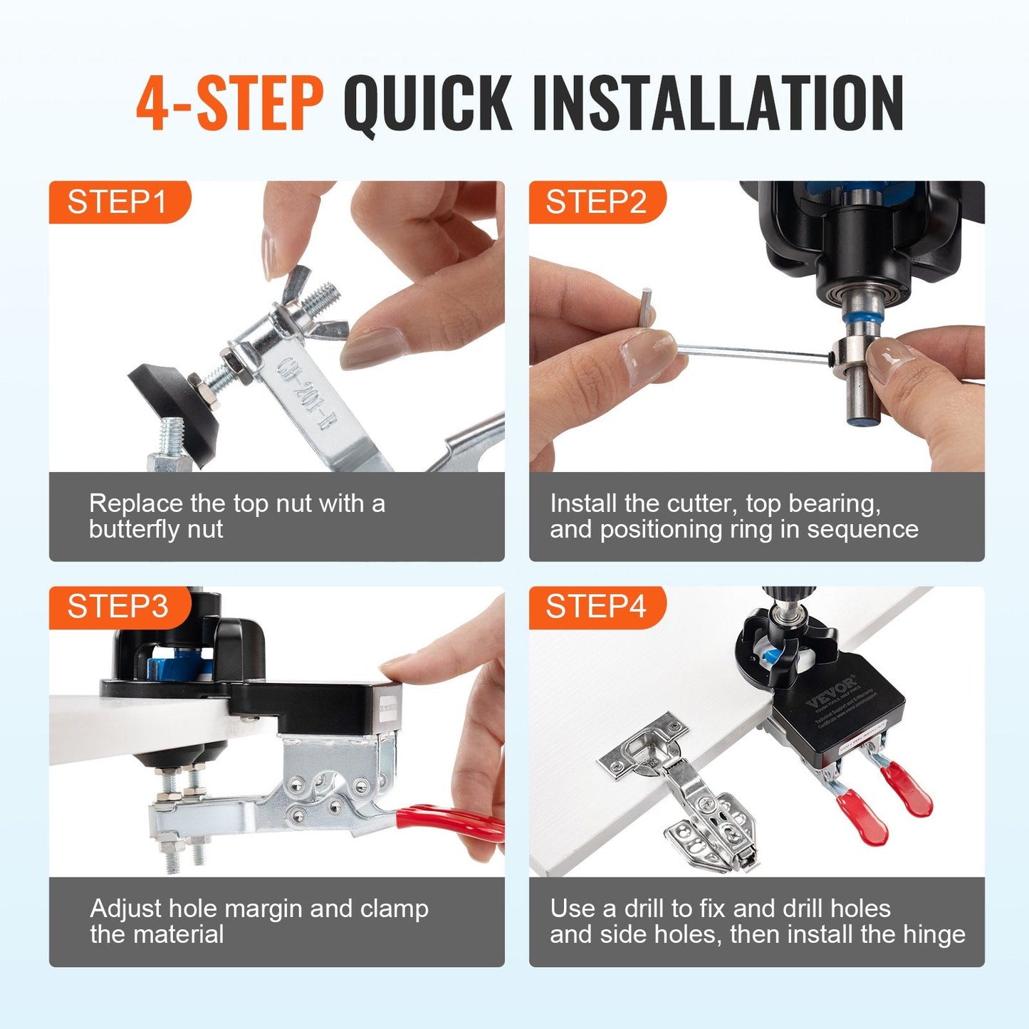35mm Concealed Door Hinge Jig, Aluminum Alloy, Adjustable & Accurate Tool