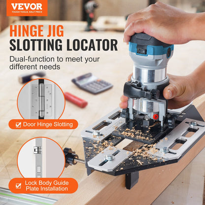 Adjustable Aluminum Door Hinge Jig for Precision Woodworking (1.65 kg)