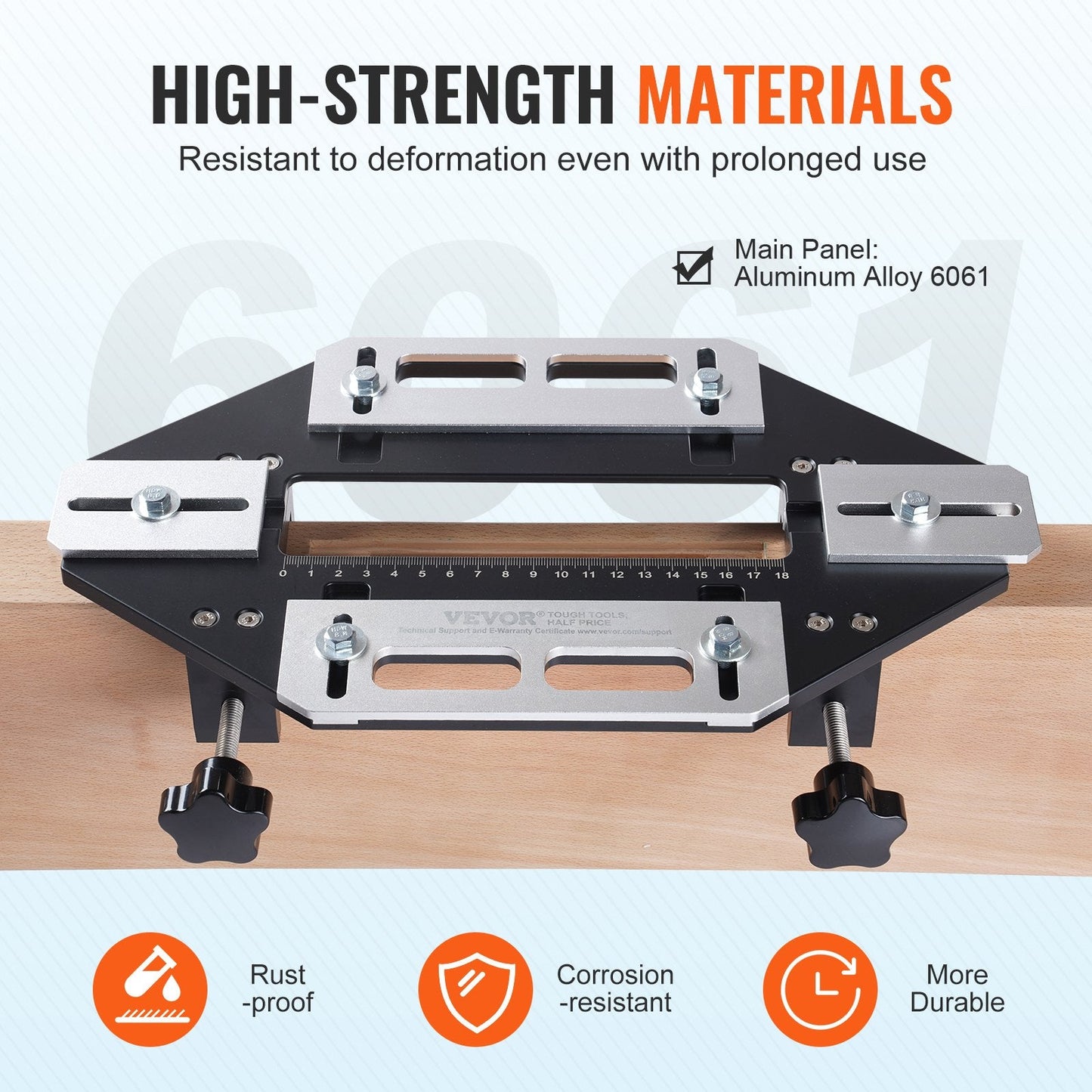 Adjustable Aluminum Door Hinge Jig for Precision Woodworking (1.65 kg)