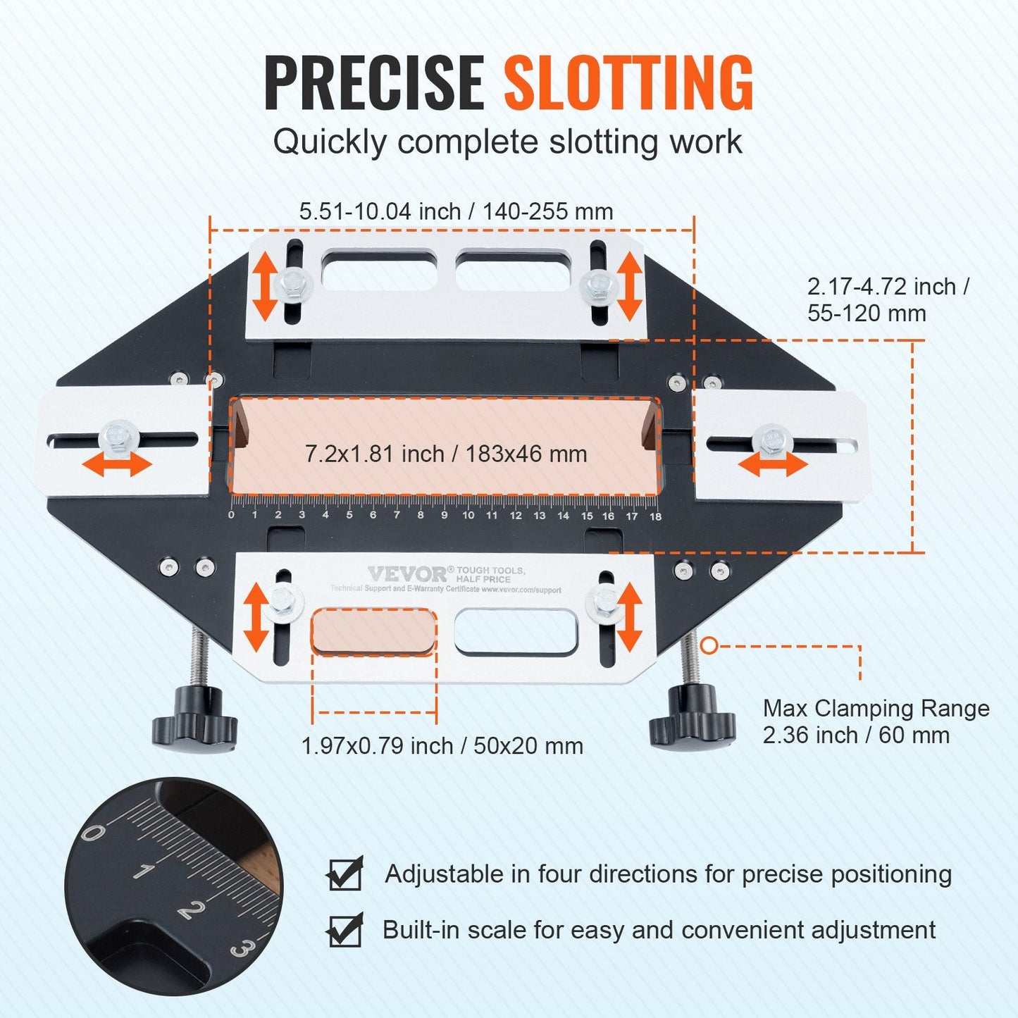 Adjustable Aluminum Door Hinge Jig for Precision Woodworking (1.65 kg)