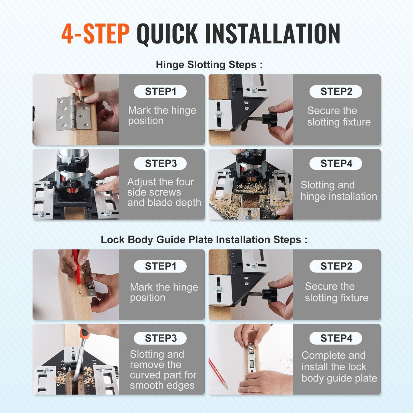 Adjustable Aluminum Door Hinge Jig for Precision Woodworking (1.65 kg)