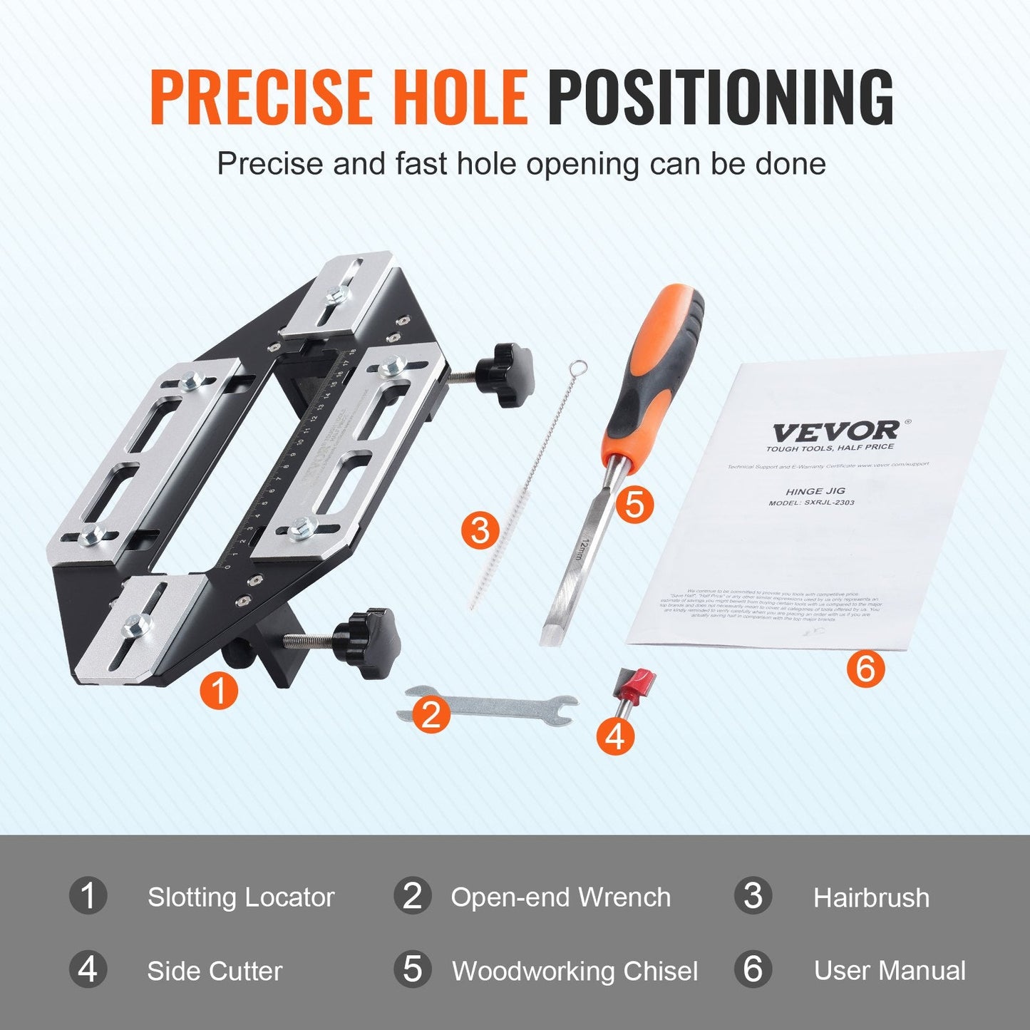 Adjustable Aluminum Door Hinge Jig for Precision Woodworking (1.65 kg)