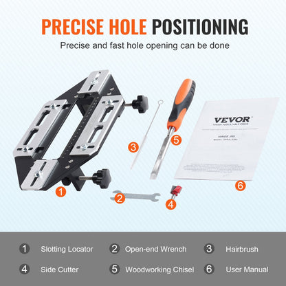 Adjustable Aluminum Door Hinge Jig for Precision Woodworking (1.65 kg)