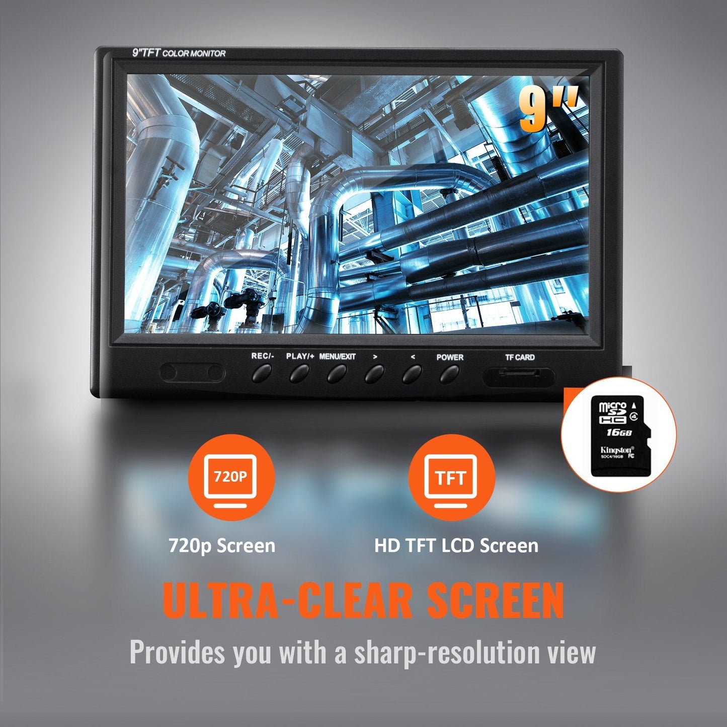 70m Pipeline Inspection Camera with 9" Screen, DVR & 16GB SD Card