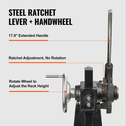 3 Ton Ratchet Arbor Press with Handwheel, Max Height 0.79m, Cast Iron Punch