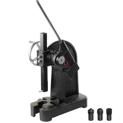 3 Ton Ratchet Arbor Press with Handwheel, Max Height 0.79m, Cast Iron Punch
