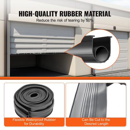 VEVOR Garage Door Seals Bottom Rubber, U Shape +O Ring Combination Garage Door Bottom