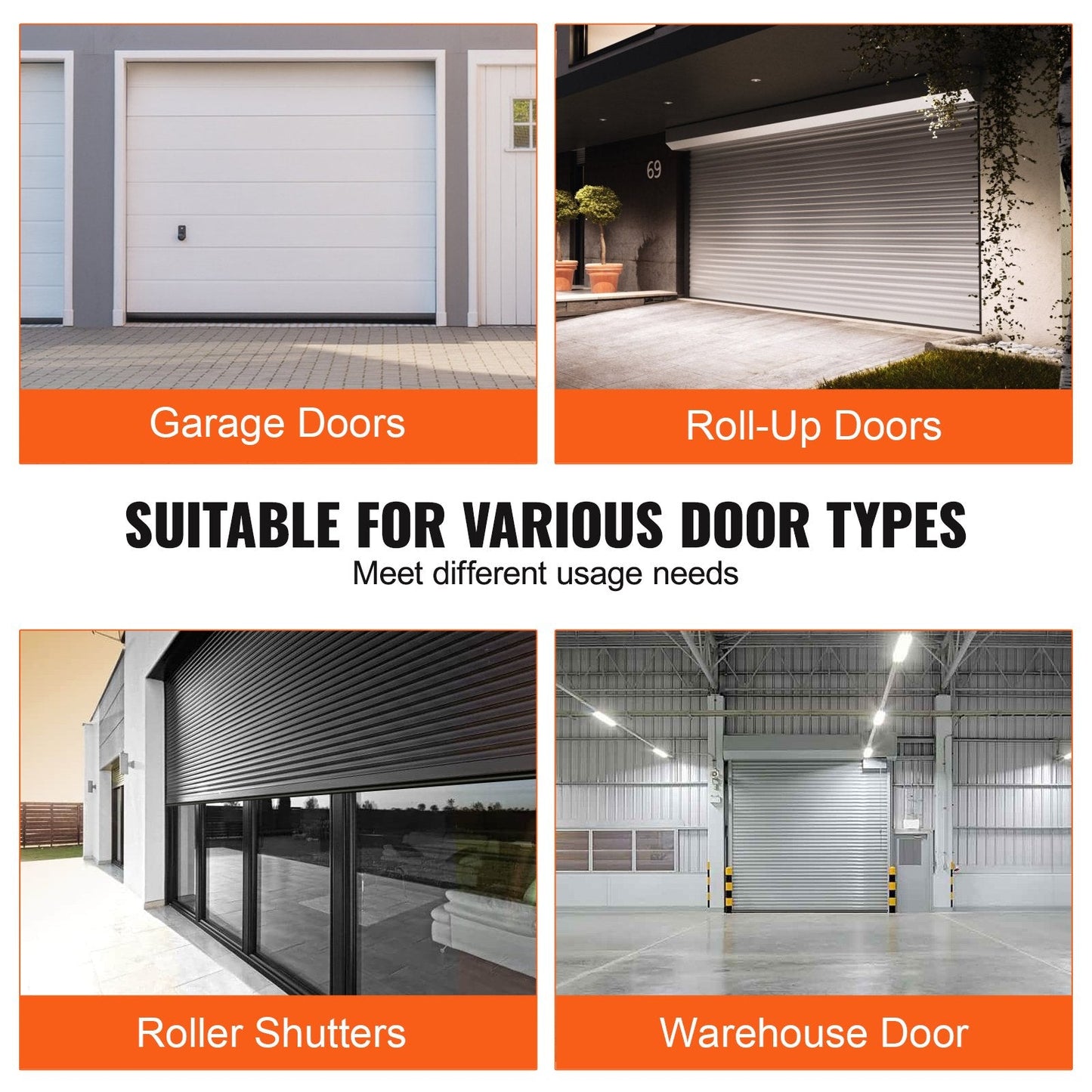 Garage Door Bottom Weather Seal, U + O Shape, 4.8m, Black, Easy Install