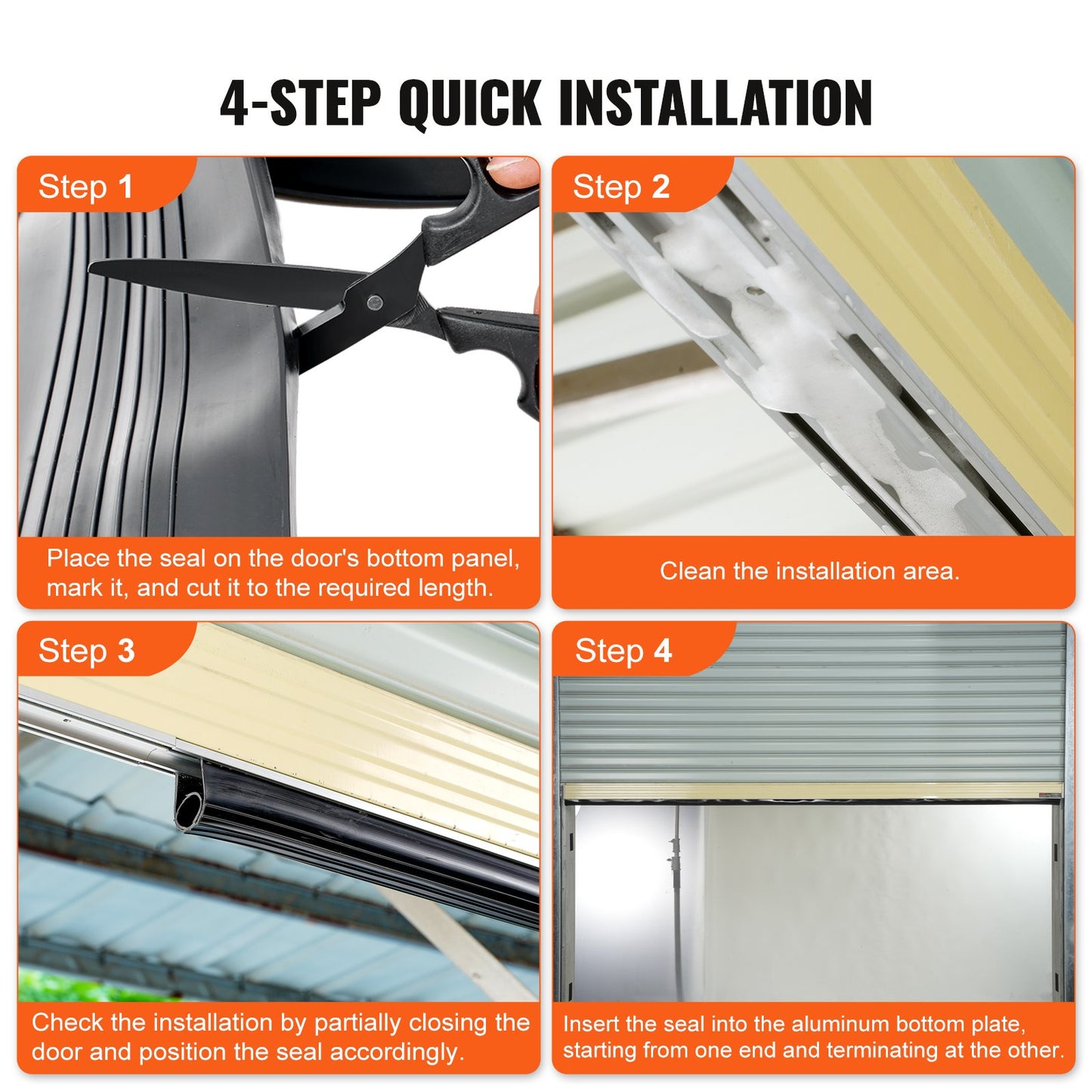 VEVOR Garage Door Seals Bottom Rubber, U Shape +O Ring Combination Garage Door Bottom