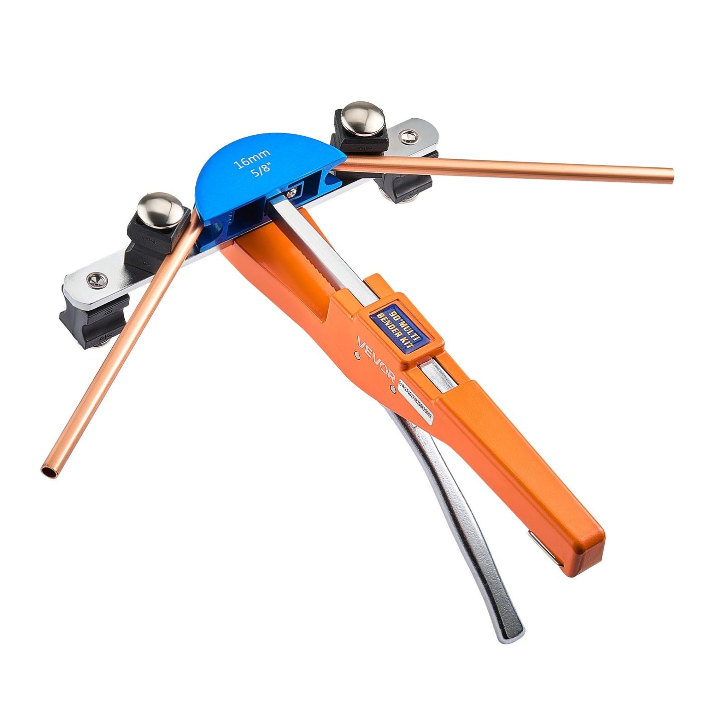 Tubing Bender Kit, 6 mm to 22 mm, Compact Ratcheting Tube Pipe Bender, Forward/Reverse Hand Bending Tool, with 7 Color Aluminium Alloy Dies, for Copper HVAC Air Conditioning Refrigeration Repair