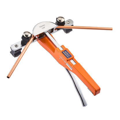Tubing Bender Kit, 6 mm to 22 mm, Compact Ratcheting Tube Pipe Bender, Ratchet Hand Bending Tool, with 7 Aluminium Alloy Dies, HVAC Tools, for Copper Aluminum HVAC Refrigeration Maintenance
