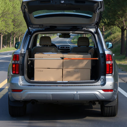 Cargo Bar, Ratcheting Cargo Bar Adjustable from 1016mm to 1854mm, Heavy-duty Steel Cargos Stabilizer with Non-Slip Foot Pads, Telescoping Load Lock Bars for SUVs, Sedans