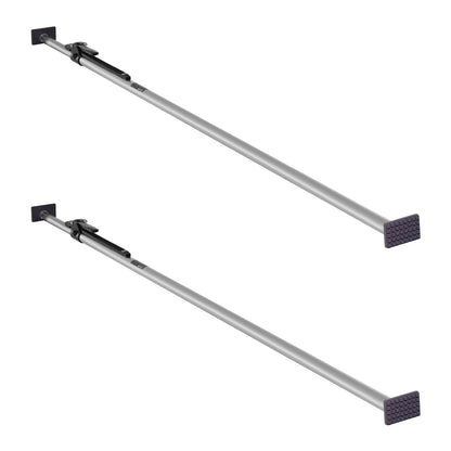 Cargo Bar, Ratcheting Cargo Bar Adjustable from 2261mm to 2642mm, Heavy-duty Steel Cargos Stabilizer with Non-Slip Foot Pad, Truck Bed Load Lock Bars for Box Truck, Semi-Trailer, Trailer (2PCS)