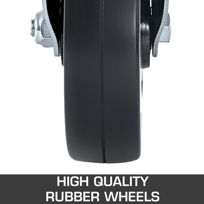 12.7cm Rubber Swivel Casters with Dual Lock, 200kg Capacity, 4-Pack