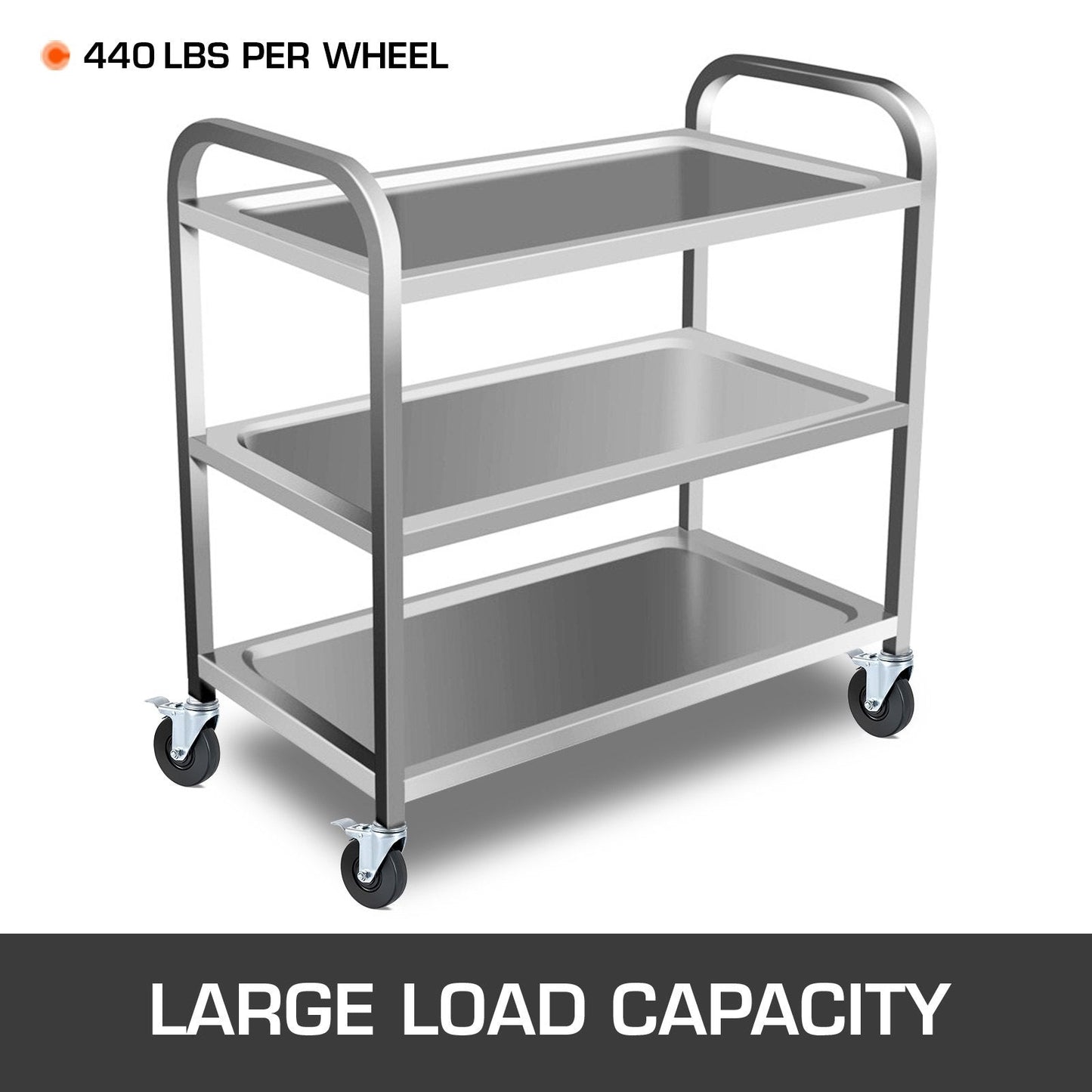 12.7cm Rubber Swivel Casters with Dual Lock, 200kg Capacity, 4-Pack