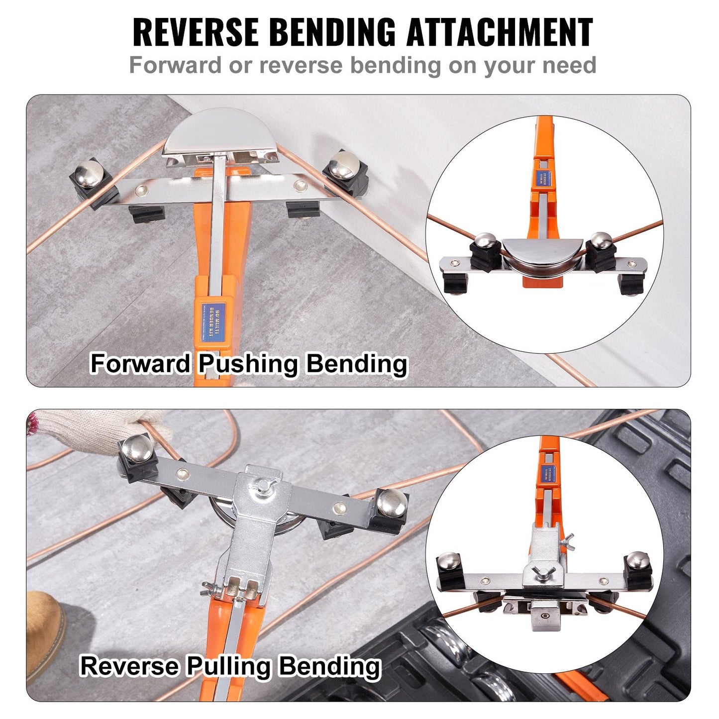 Ratcheting Tube Bender with 7 Dies for HVAC Repair (1/4"-7/8")