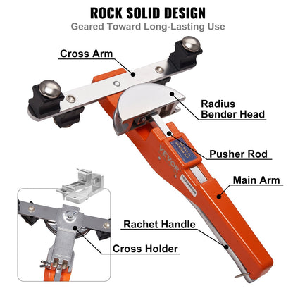 Ratcheting Tube Bender with 7 Dies for HVAC Repair (1/4"-7/8")