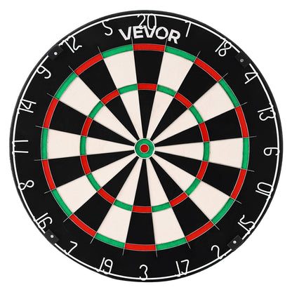 Dart Board, High-Grade Self-Healing Sisal Fiber Dartboard with Staple-Free Bullseye, Blade Wire & Rotating Number Ring, 450mm Professional Dartboard for Home Party Game Room (Darts Not Included)