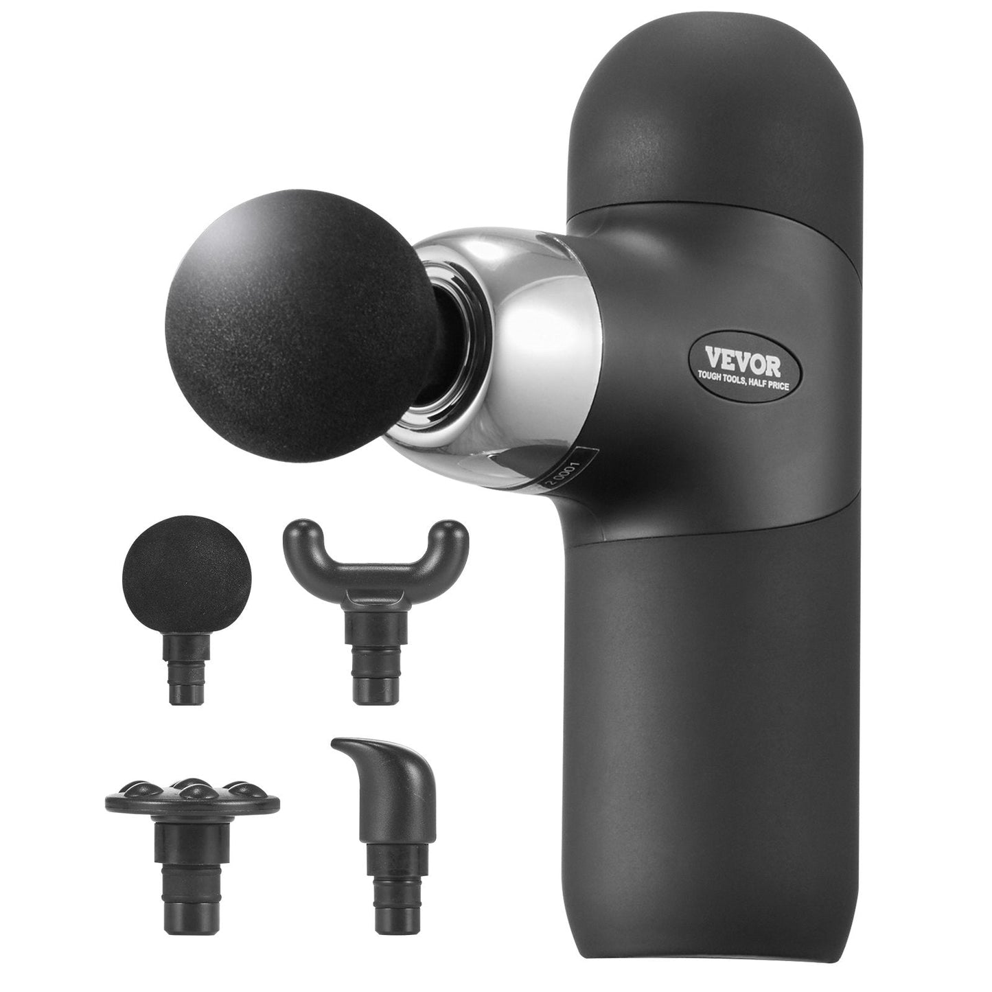 Deep Tissue Percussion Muscle Massager with 4 Speeds & 4 Heads, 2500mAh Battery