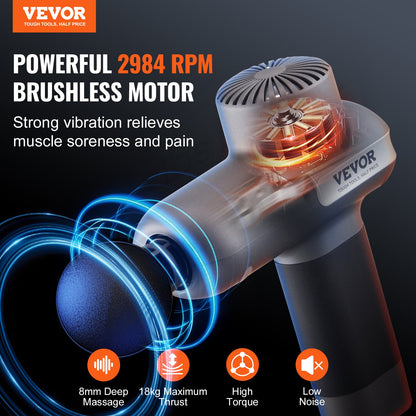 VEVOR Massage Gun Deep Tissue, Percussion Muscle Massager for Athletes - with 5