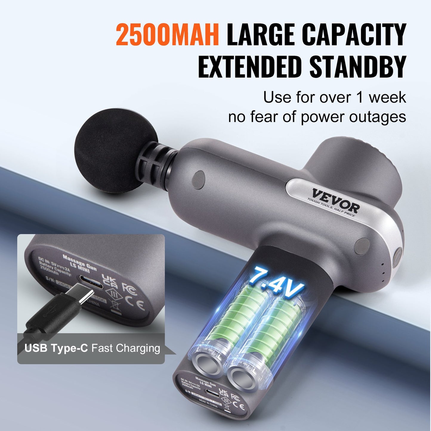 VEVOR Massage Gun Deep Tissue, Percussion Muscle Massager for Athletes - with 5